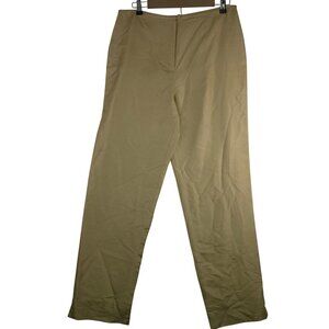 Vintage Silk Pants Size 12 Beige Straight Luxury Capsule Glam Office Minimalist